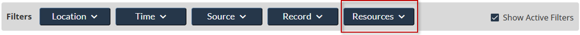 Image showing the location of the Resources Filter button.