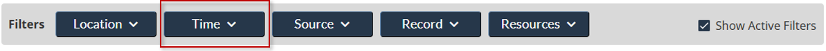 Image showing the location of the Time Filter button.